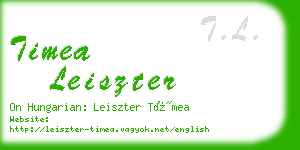 timea leiszter business card